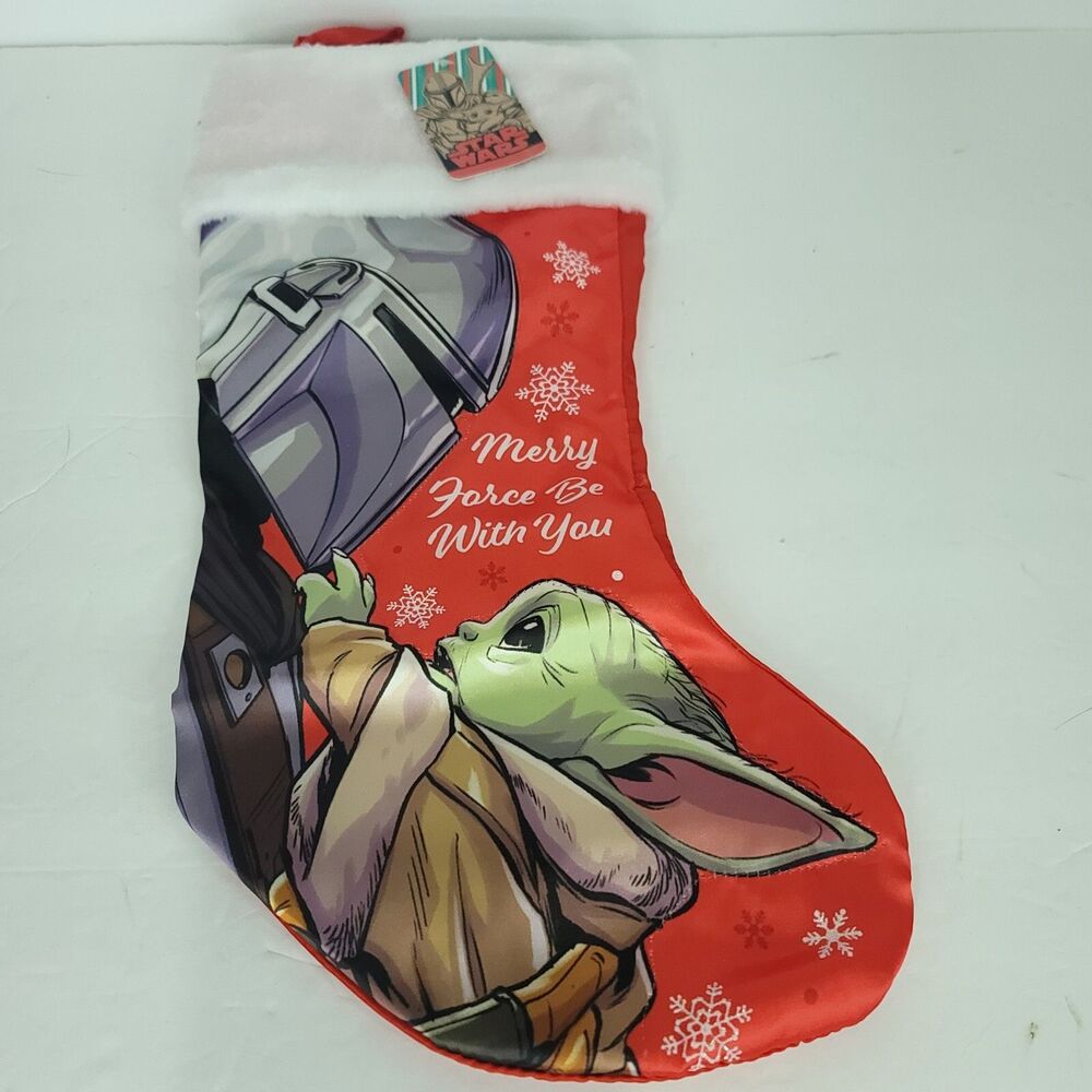 Star Wars Xmas Stocking Mandalorian The Child Grogu Merry Force Be With You New